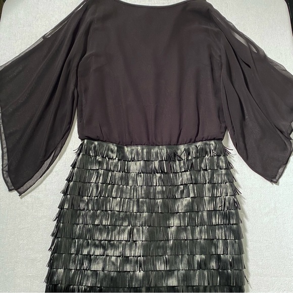 Moon Collection Black Fringe Dress Bell Sleeves Party Gothic Witchy Size S - Picture 3 of 15